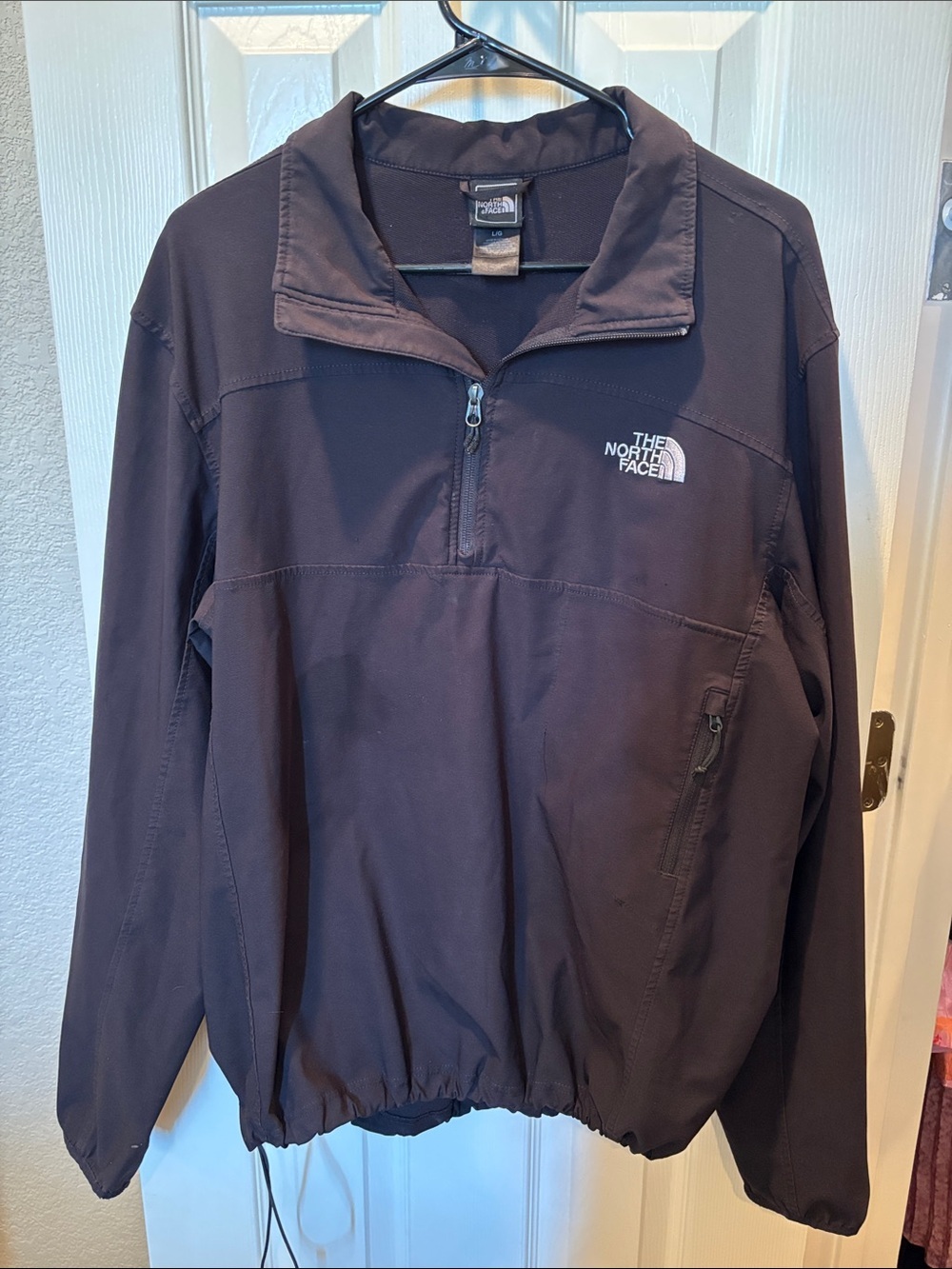 The North Face Apex Nimble 1/4 Zip Softshell Pullover Jacket Black size Large